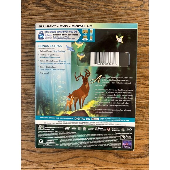 Disney Bambi II Blu-ray + DVD + Digital HD Combo Pack Kids Movie - Picture 4 of 4